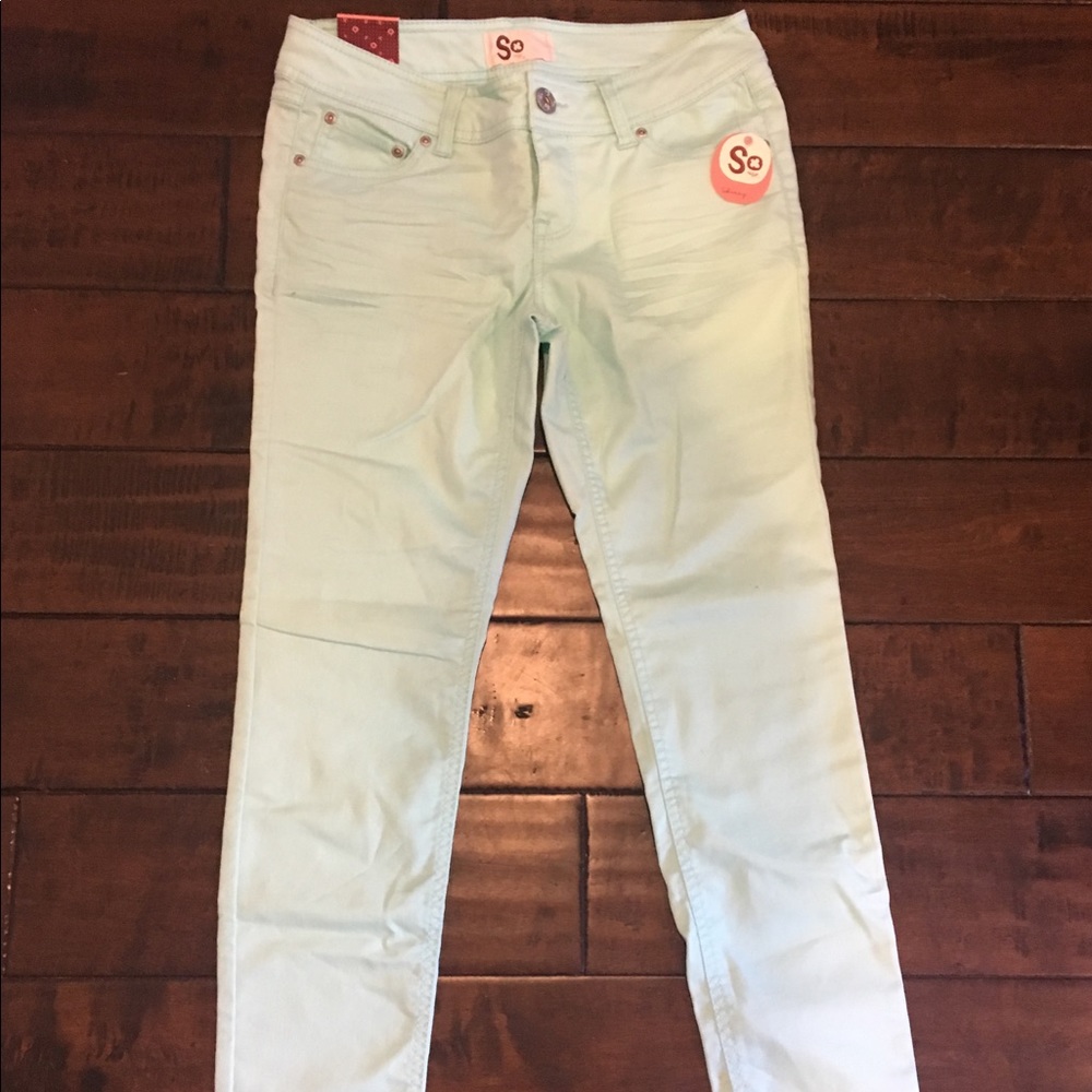 mint green pants never worn